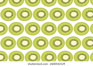 Seamless pattern with kiwi on a white background.