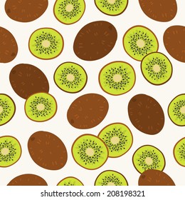Seamless pattern with kiwi. Perfect for wallpapers, pattern fills, web page backgrounds, surface textures, textile. 
