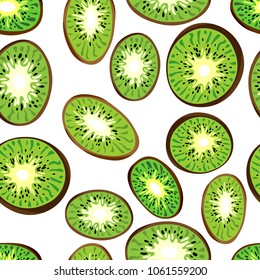 seamless pattern with kiwi slices