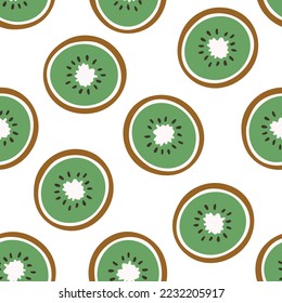 Seamless pattern with kiwi slices