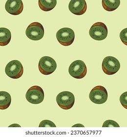 Seamless pattern with kiwi. Wallpaper