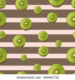 seamless pattern kiwi.vector illustration.fruit