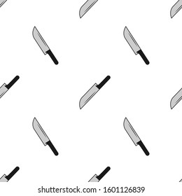 Seamless pattern knife design is unique and simple. color texture black and white. for kitchen appliance icons, food wallpapers and can be printed on fabric. vector