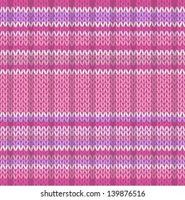 Seamless Pattern. Knit Texture. Fabric Color Tracery Background