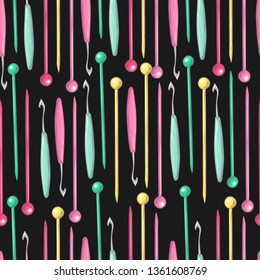 Seamless pattern knitted clothes tangle of spokes. Hand drawing. Vector illustration