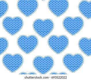 Seamless  pattern Knitted heart 