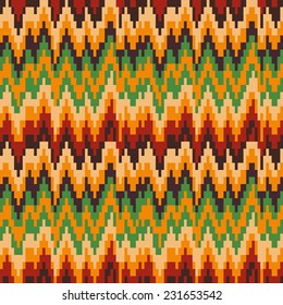 Seamless pattern with knitted stripes in Christmas colors.