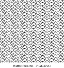 Seamless pattern with knitting braids in doodle style or wheat grain texture. Vector illustration.