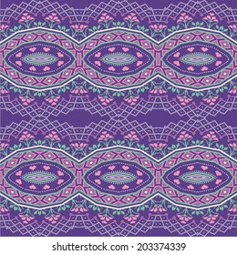 Seamless pattern for knitting and embroidery (flower). Pixel art. 