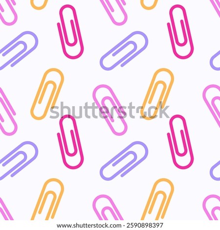 Seamless pattern for knowledge day. Paper clips. Background design