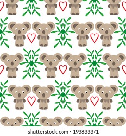 Seamless pattern with koala