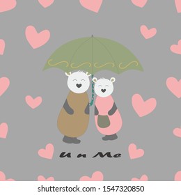 seamless pattern of koalas with an umbrella