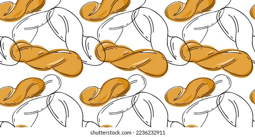 Seamless pattern with Korean air donuts. Doodle style or hand drawing.
vector illustration