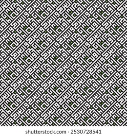 Seamless Pattern kufic square arabic calligraphy of a verse from chapter Al Buruuj from the Quran. Simple modern background texture. Repeat geo design
