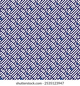 Seamless Pattern kufic square arabic calligraphy of a verse from chapter Luqman from the Quran. Simple modern background texture. Repeat geo design