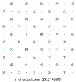Seamless pattern Labor Day and industry icon on white background. Included the icons as engineer, architect, service, job, worker, factory, builder, labour, employee, helmet And Other Elements