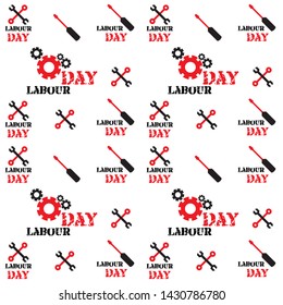 Seamless Pattern Labor Day work tool. Labor Day poster. Happy Labor Day celebration. Labor Day pattern. Vector illustration.