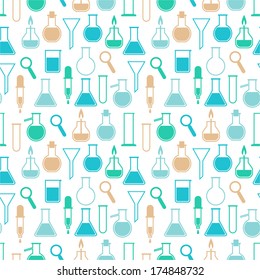 Seamless pattern with laboratory equipment