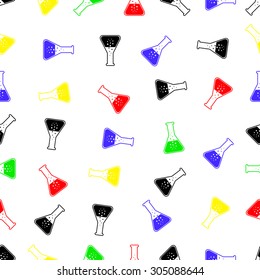 seamless pattern with laboratory glass
