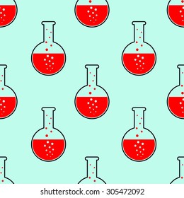 seamless pattern with laboratory glass