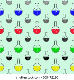 seamless pattern with laboratory glass