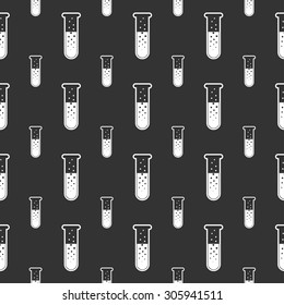 seamless pattern with laboratory glass
