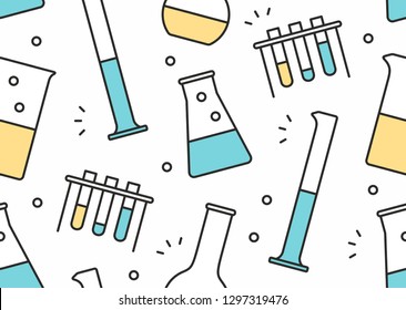 Seamless pattern with Laboratory glassware
