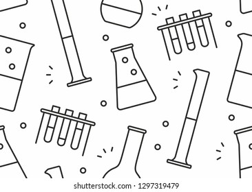 Seamless pattern with Laboratory glassware