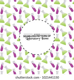 Seamless pattern of laboratory science items vector