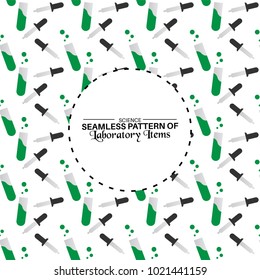 Seamless pattern of laboratory science items vector