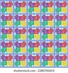 Seamless pattern with labyrinth. Vector illustration. Eps 10.