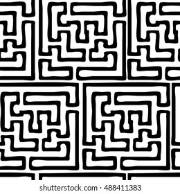 Seamless pattern. Labyrinth. Vector illustration
