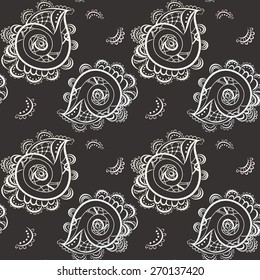 Seamless pattern with lace elements like drops