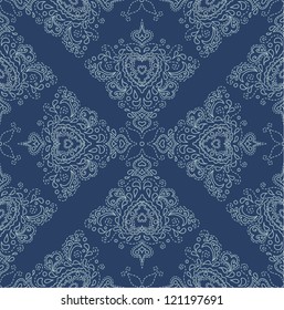 Seamless pattern with lace and hearts.