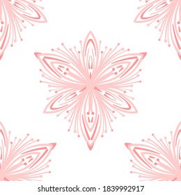 Seamless pattern of lacy elegant round pattern motifs. Decorative texture.