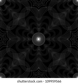 seamless pattern with lacy stars on dark blue background