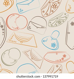 Seamless pattern for ladies handbags.