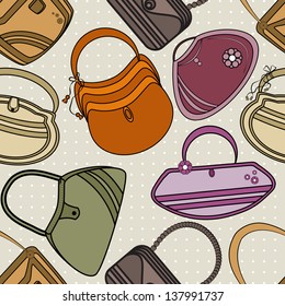 Seamless pattern for ladies handbags.