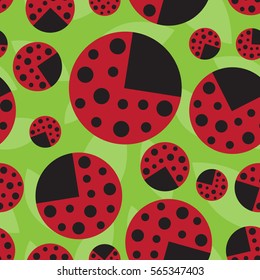 Seamless pattern with ladybug