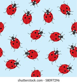 seamless pattern with ladybug