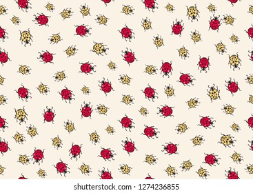 seamless pattern with ladybugs