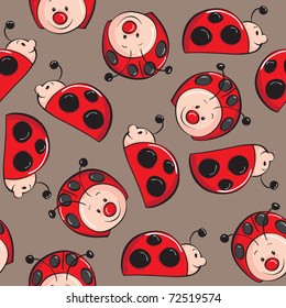 Seamless pattern - Ladybugs