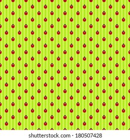Seamless pattern of ladybugs / ladybird Vector art illustration 