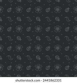 Seamless pattern with ladybugs. Summer ladybugs background