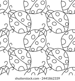 Seamless pattern with ladybugs. Summer ladybugs background