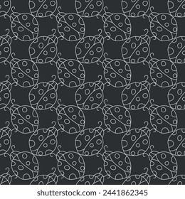 Seamless pattern with ladybugs. Summer ladybugs background