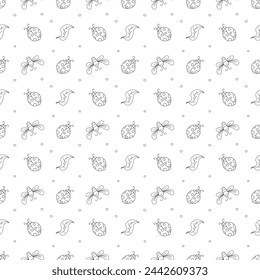 Seamless pattern with ladybugs. Summer ladybugs background