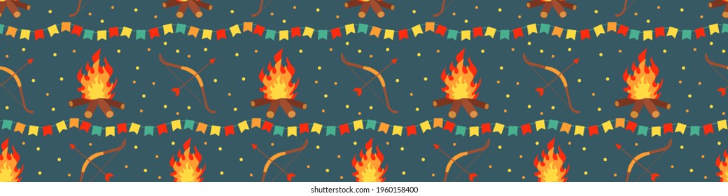 Seamless pattern Lag Baomer- festive day 33 from Passover to Shavuot on the Jewish calendar.