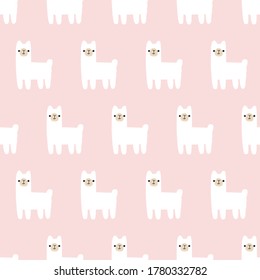 seamless pattern, lama art surface design for fabric scarf and decor
