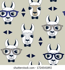 seamless pattern with lama vector illustration, vector textile fabric print, wrapping paper